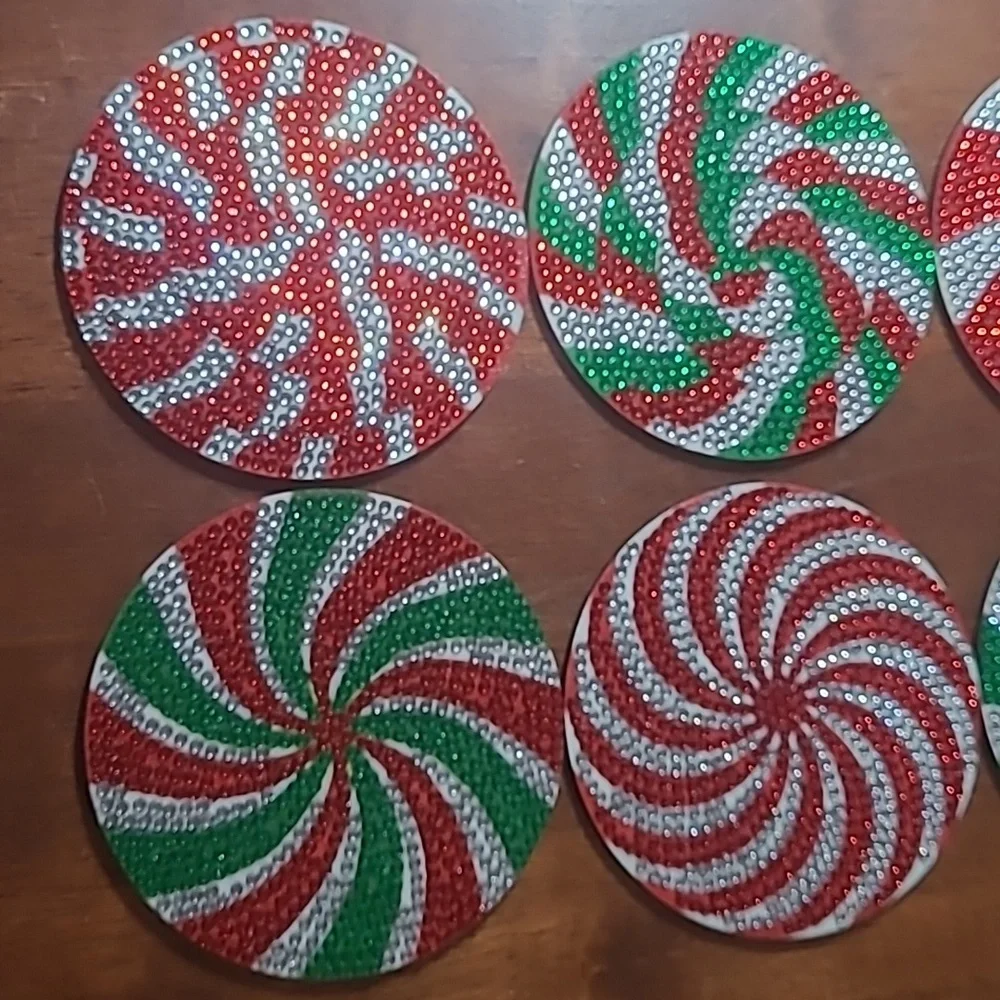 Rhinestone Christmas Coasters - Picture 2 of 14